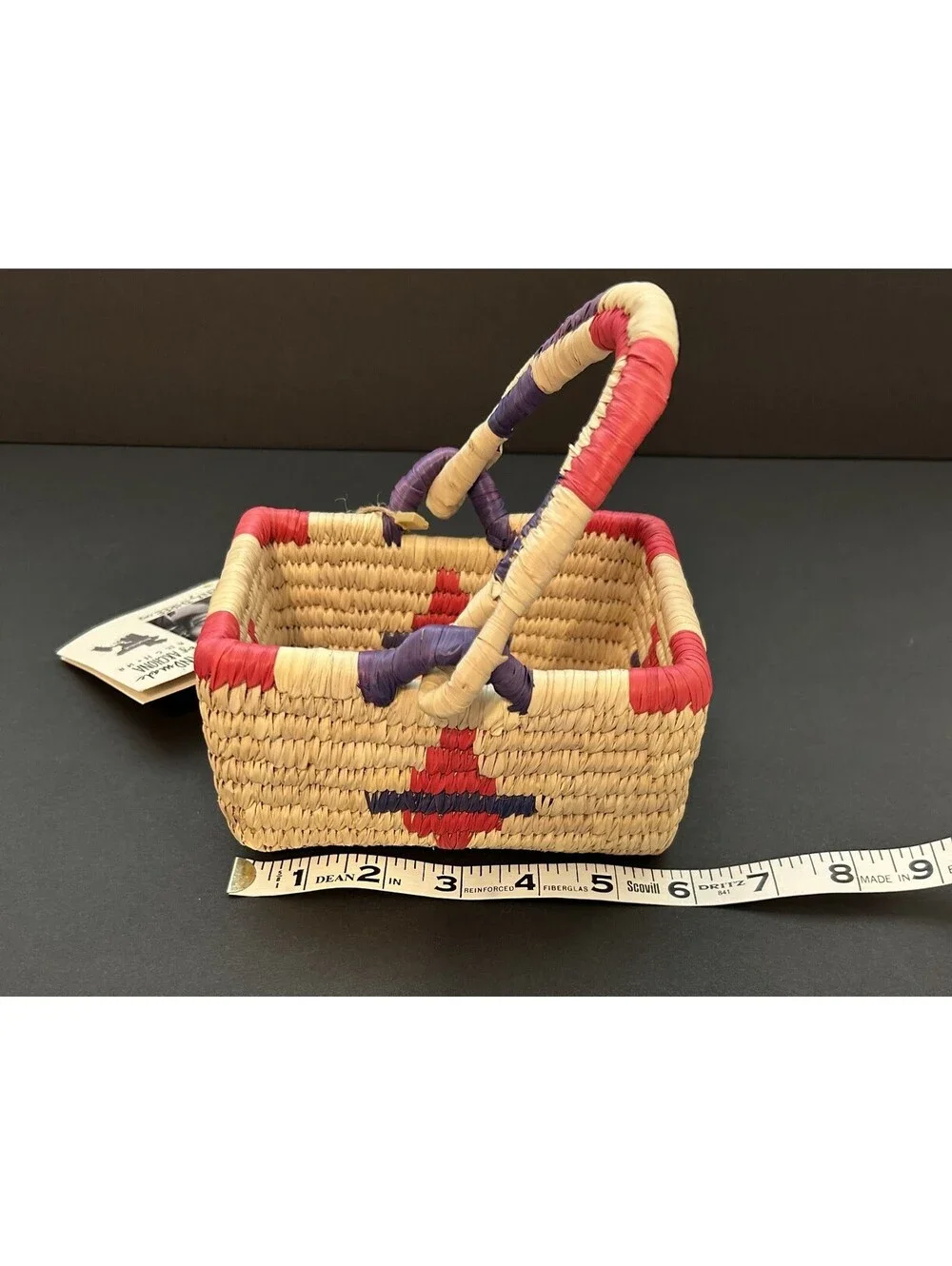 NWT Ten by Three Handmade Decorative Miniature Handwoven Basket Bangladesh